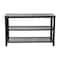 Flash Furniture Easton 3-Tier Wooden Entryway Bench, Metal Mesh Shoe Storage Shelves, Blackwash, Black Metal Frame HGWA-BCH-MTL-3T-BLKWSH-GG - alternate 8